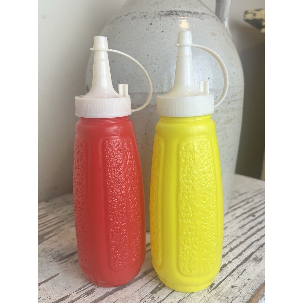Vintage Style Ketchup & Mustard BBQ Picnic Outdoor Summer Dining Retro